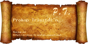 Prokop Trisztán névjegykártya